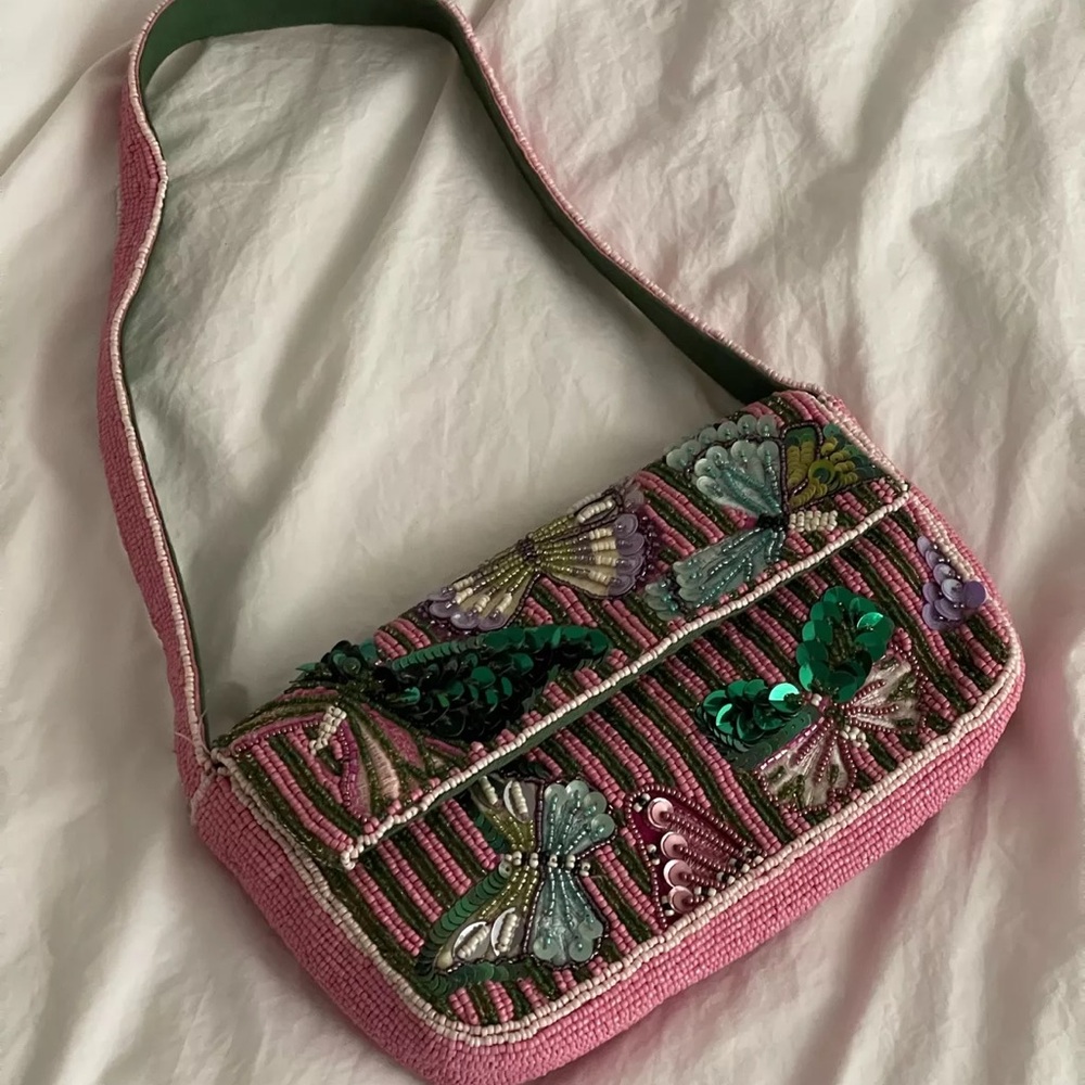 Anthropologie Fiona Beaded Bag: Butterfly Limited Edition